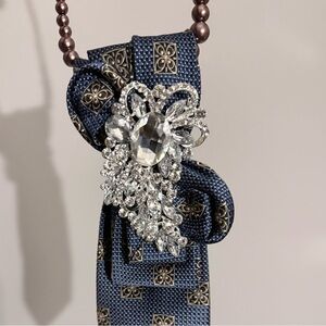 Jos. A. Bank Navy Patterned Tie Necklace